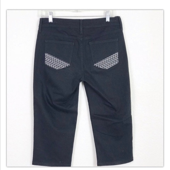 NYDJ not your daughters jeans Black and Embellished cropped capris size 4P - Picture 4 of 10